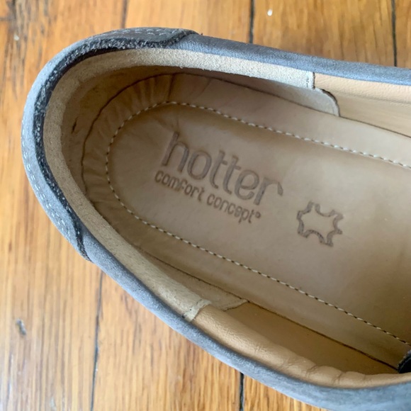 Hotter Dew Dark Stone Nubuck Leather Lace-Up Shoes - Size 10 - Picture 6 of 8